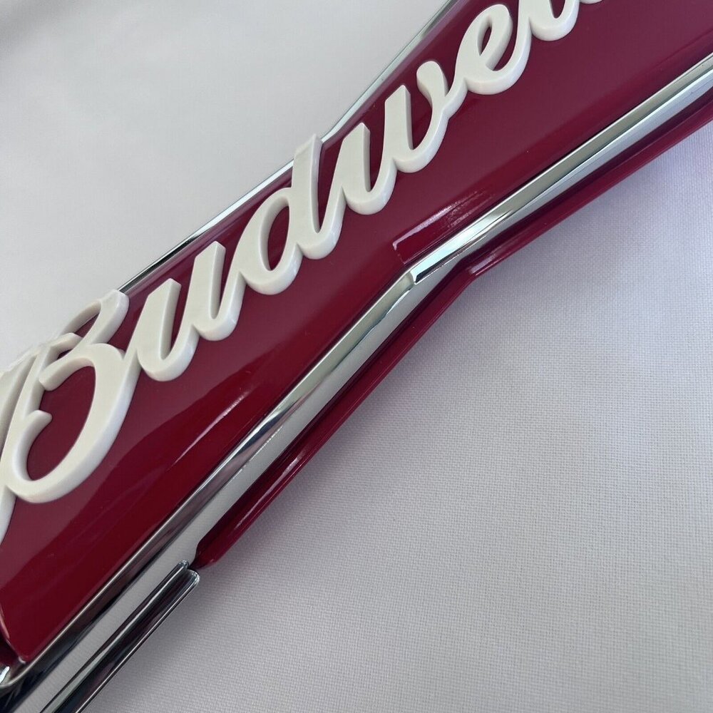 NIB Budweiser 13 in Full Size Beer Tap‎ Marker Handle Large Bowtie Logo - Picture 3 of 8